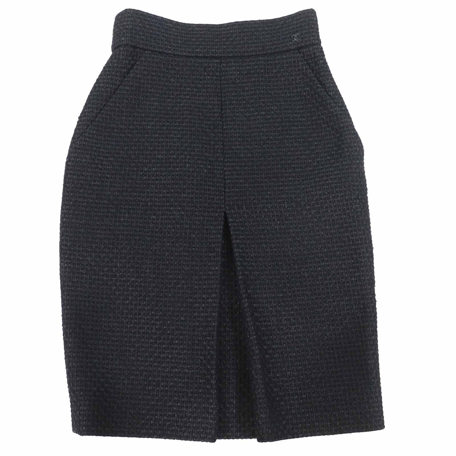 極美品 シャネル
 スカート ブラック レディース 36 P36751