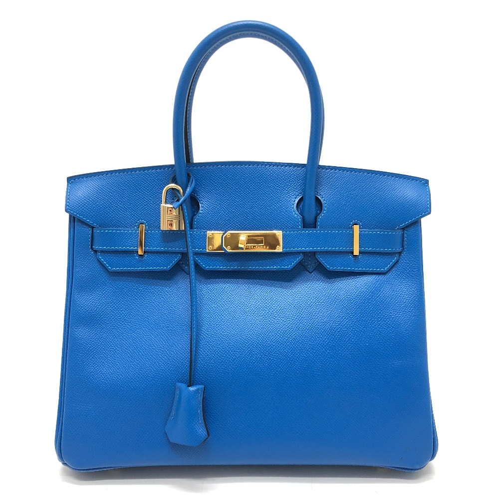 エルメス HERMES バーキン30 バーキン 30 カバン ゴールド金具 ハンドバッグ エプソン □E刻刻 ブルーイドラ(推定) ブルー
