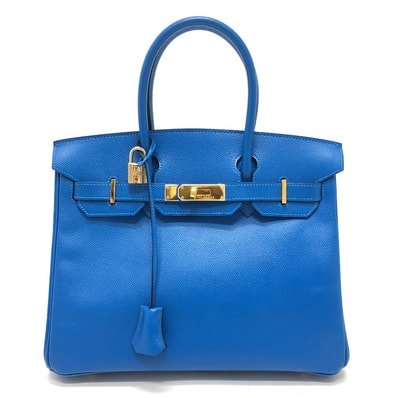 エルメス HERMES バーキン30 バーキン 30 カバン ゴールド金具 ハンドバッグ エプソン □E刻刻 ブルーイドラ(推定) ブルー