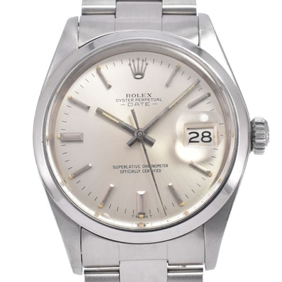 ロレックス ROLEX 1500 ヴィンテージ オイスターパーペチュアル デイト Cal.1570 シルバー 自動巻き メンズ 良品 腕時計 L#150719
