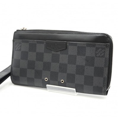 LOUIS VUITTON(ルイヴィトン)ジッピー・ドラゴンヌ ダミエ・グラフィット 長財布 ラウンドファスナー ウォレット ブラック ストラップ付 GA3280【中古】