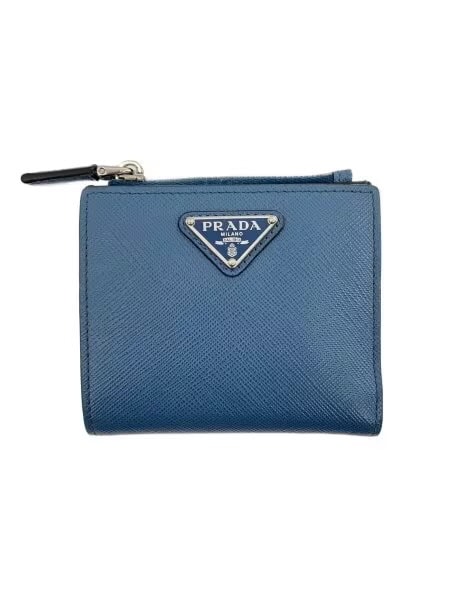 PRADA Small Saffiano Leather Wallet "Blue"