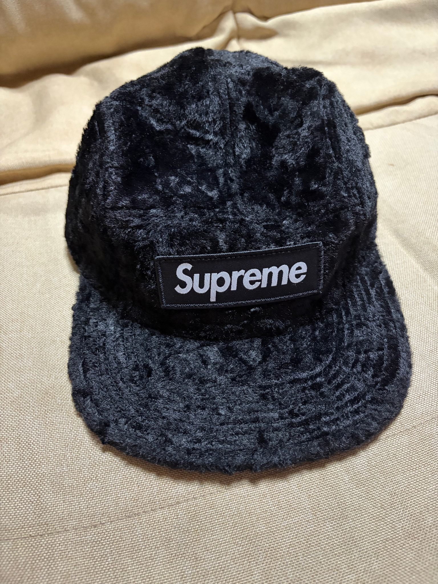 Supreme x GOODENOUGH Crushed Rayon Camp Cap "Black"