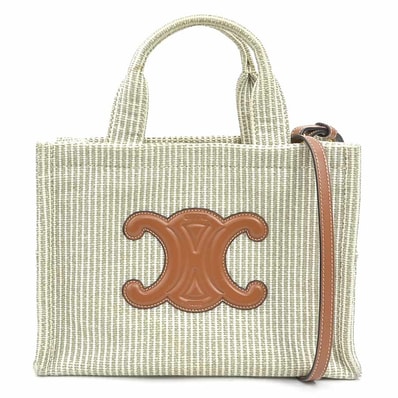 セリーヌ CELINE ハンドバッグ ショルダーバッグ スモール カバ タイス キャンバス/レザー ブラウン×ベージュ レディース【中古】 90217g
