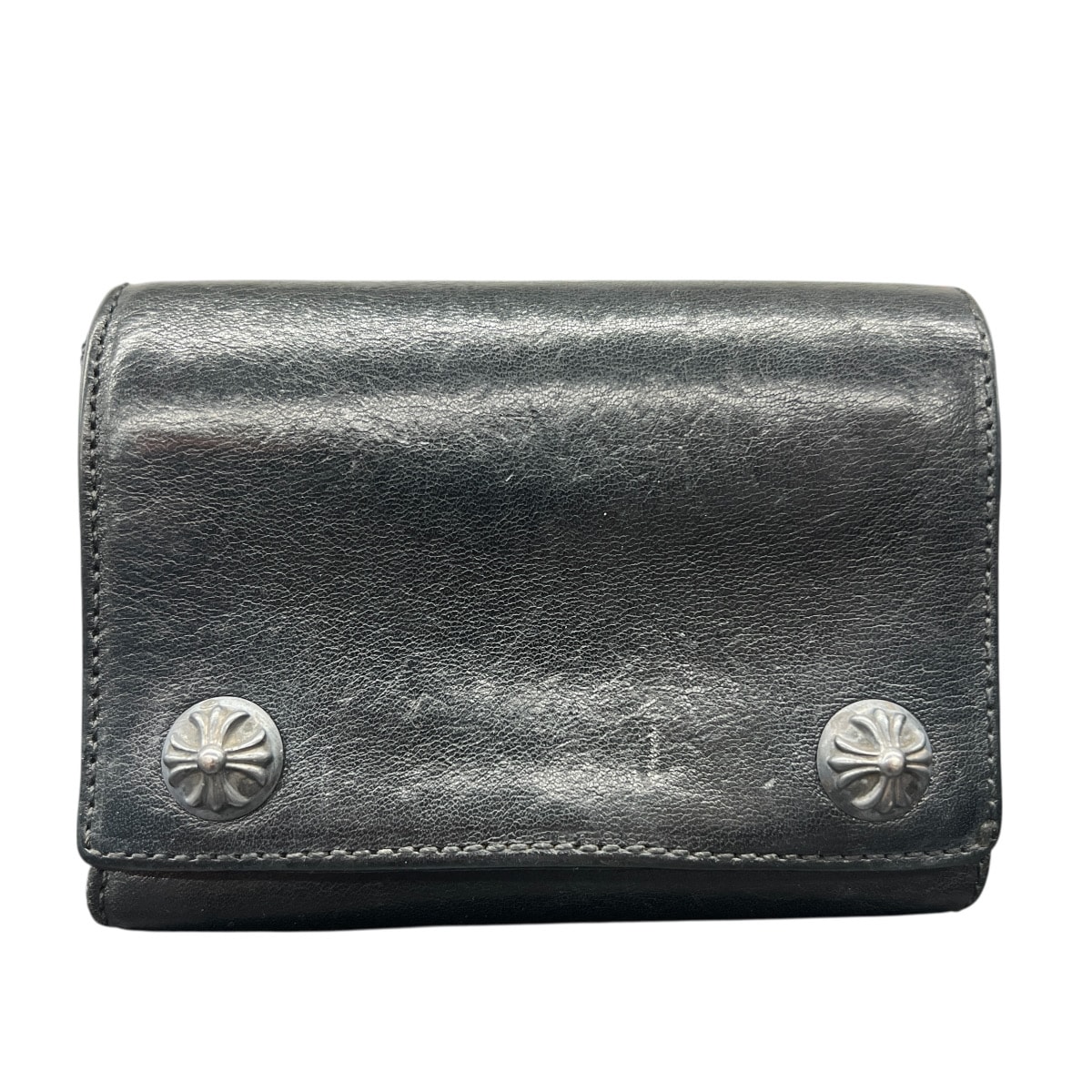 Chrome Hearts 3 Fold Leather Wallet "Black"