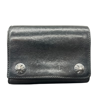 Chrome Hearts 3 Fold Leather Wallet "Black"