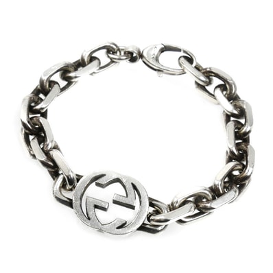 GUCCI グッチ シルバー925 インターロッキングG ブレスレット 627068 J8400 0728
17 43.0g メンズ【中古】