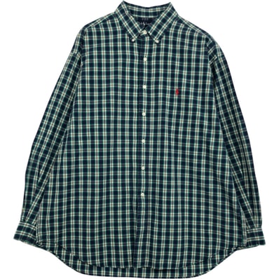 古着 ラルフローレン Ralph Lauren BLAKE 長袖 ボタンダウンチェックシャツ メンズXL相当/eaa628761