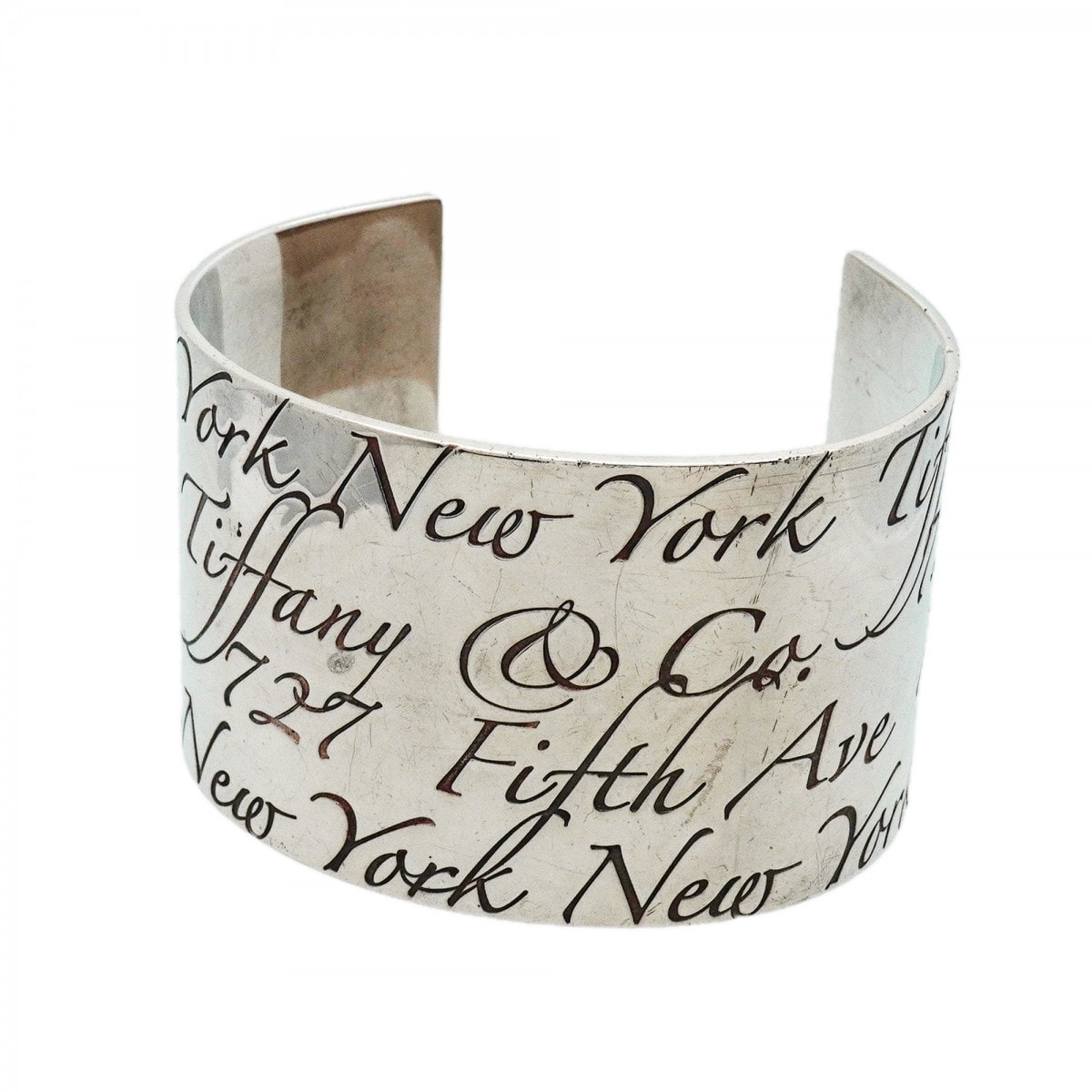 【6jcb0705】ティファニー バングル ノーツ/カフ/ワイド シルバー925【中古】レディース