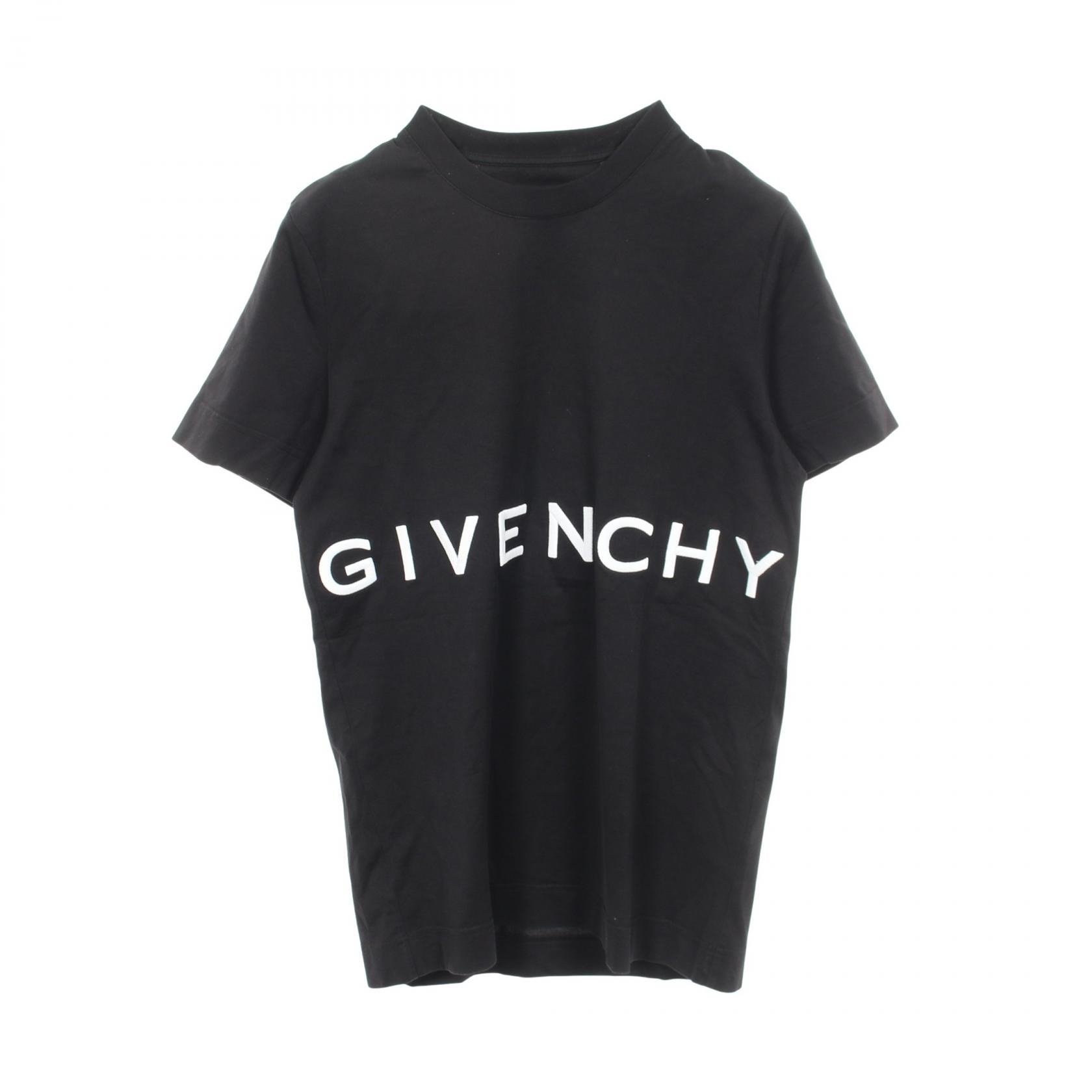 ジバンシィ GIVENCHY 4G ロゴ刺繍 半袖Tシャツ 衣料品 トップス コットン メンズ ブラック系 【中古】