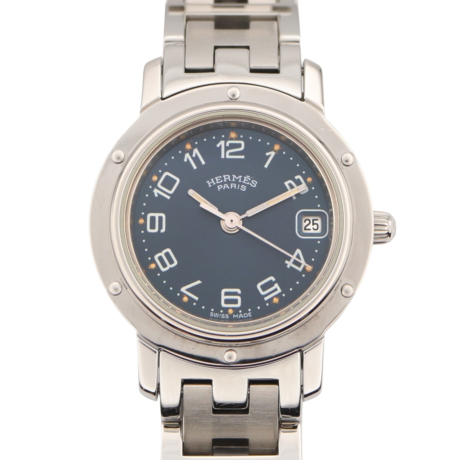 エルメス HERMES クリッパー 腕時計 時計 ステンレススチール レディース ブルー系 CL4.210 【中古】