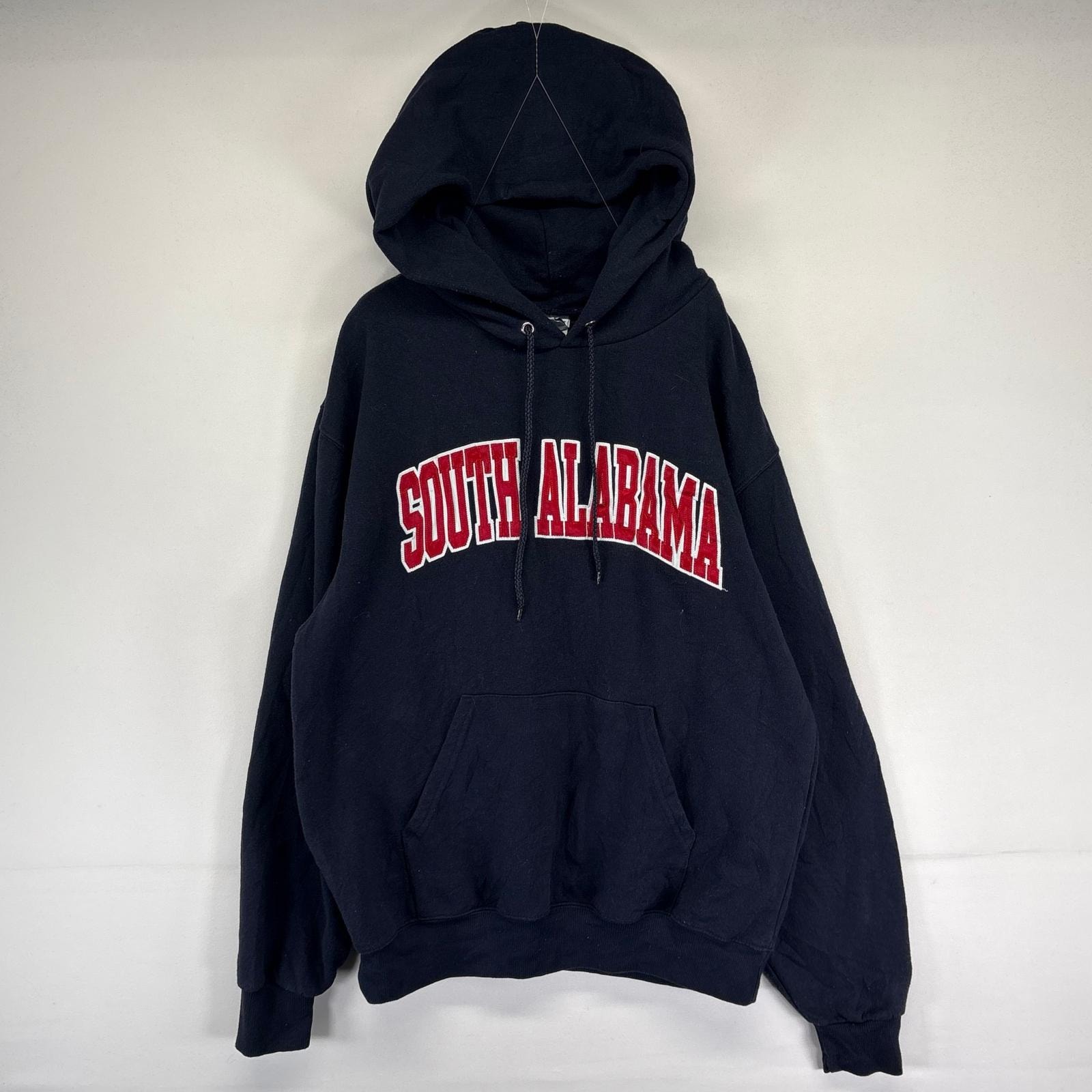 古着 チャンピオン Champion パーカー プルオーバー スウェット カレッジロゴ ワッペン M  ネイビー系 メンズ