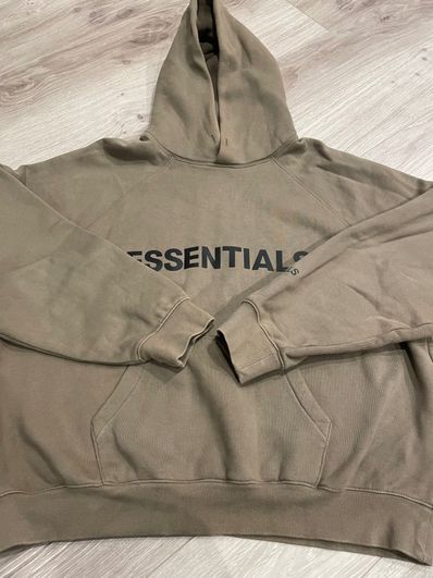 FEAR OF GOD ESSENTIALS 3D Silicon Applique Pullover Hoodie "Taupe"