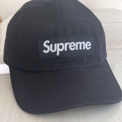 Supreme Washed Chino Twill Camp Cap "Black"(24SS)