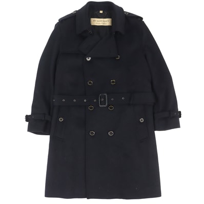 美品 バーバリー カシミヤ ダブルコート ブラック メンズ 54 4057086