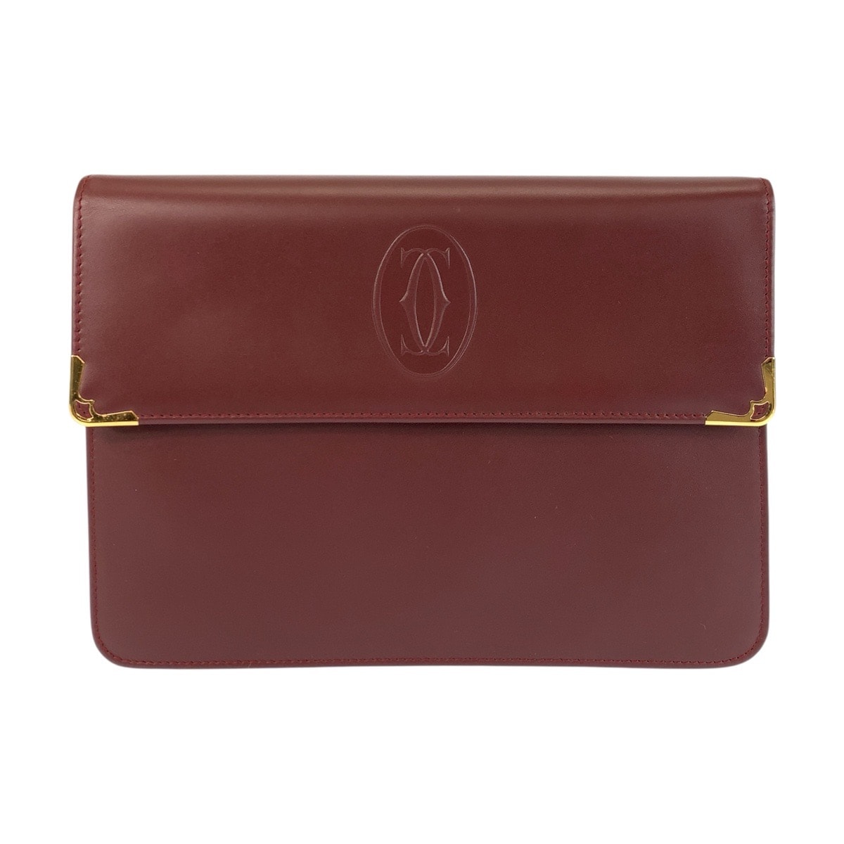 美品 CARTIER カルティエ マストライン ボルドー ゴールド金具 レザー クラッチバッグ セカンドバッグ 600708 【中古】