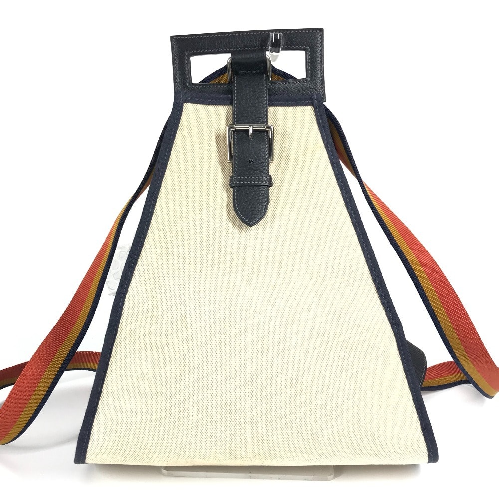 エルメス HERMES バックパック ロカバール カバン  2WAYバッグ ハンドバッグ リュックサック トワルアッシュ F□刻 ベージュ