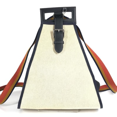 エルメス HERMES バックパック ロカバール カバン 2WAYバッグ ハンドバッグ リュックサック トワルアッシュ F□刻 ベージュ