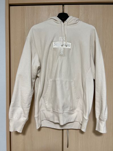 Supreme Cross Box Logo Hooded Sweatshirt "Natural"