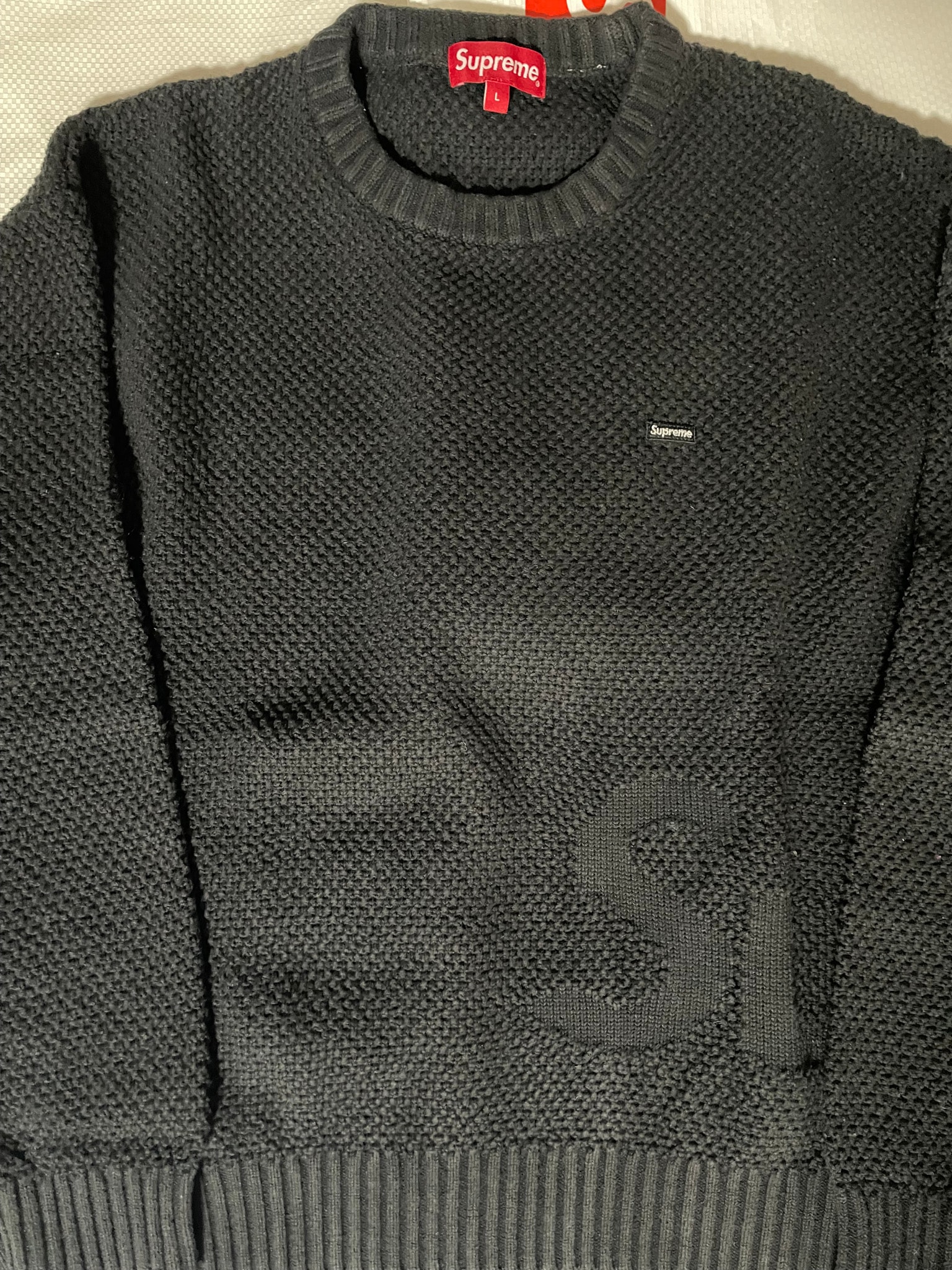 Supreme Textured Small Box Sweater "Black"