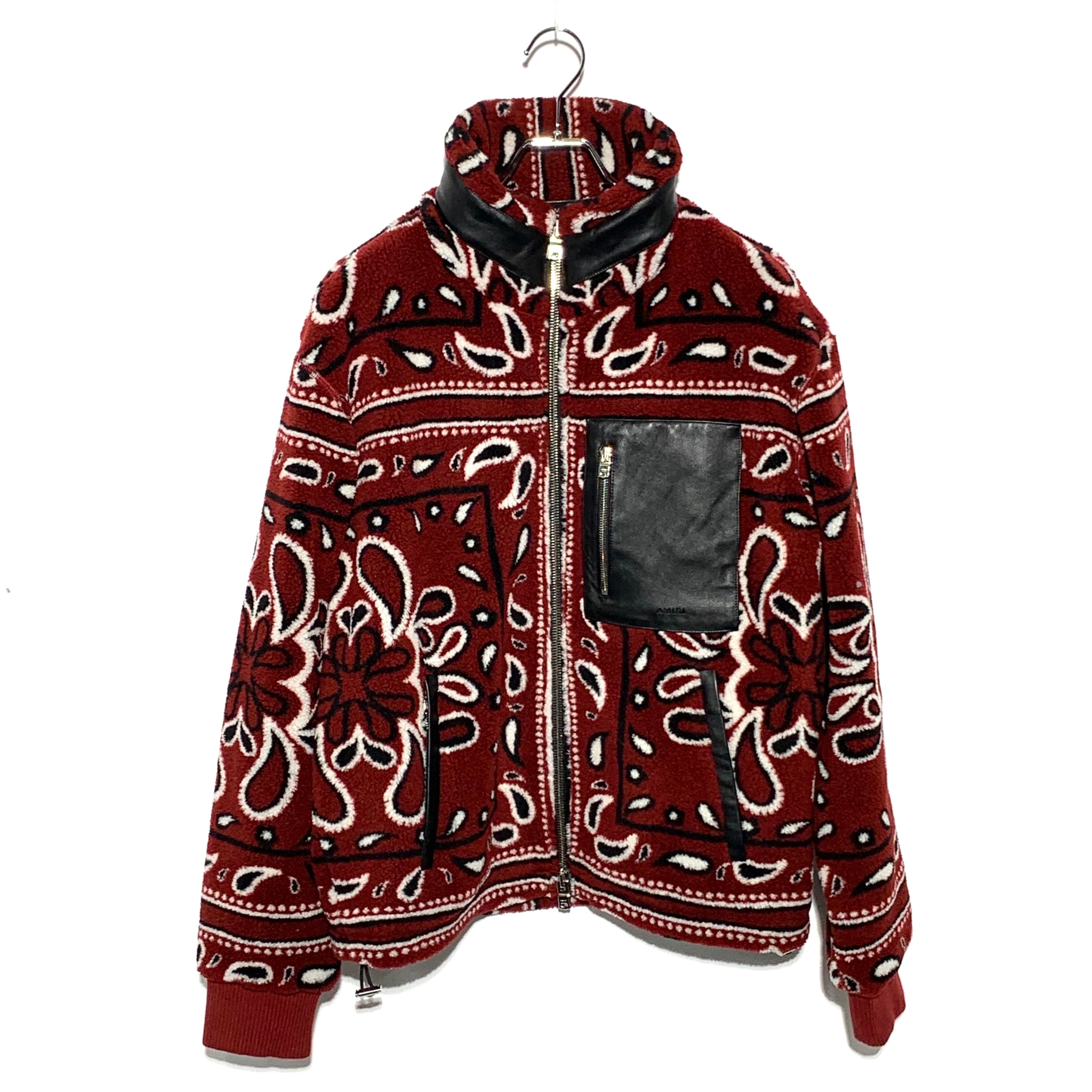 AMIRI Printed Bandana Polar Fleece Jacket Red