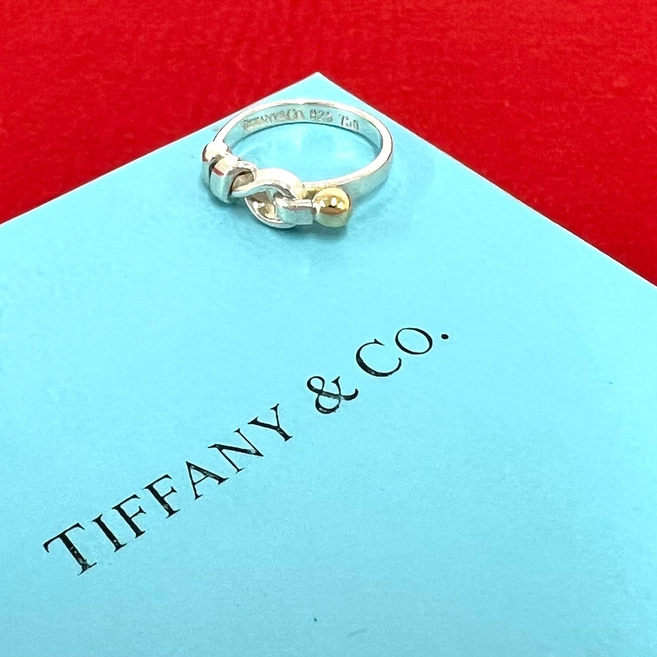 TIFFANY&Co. ティファニー フック&アイ リング シルバー925 K18イエローゴールド リング・指輪 8号 シルバー
 22855