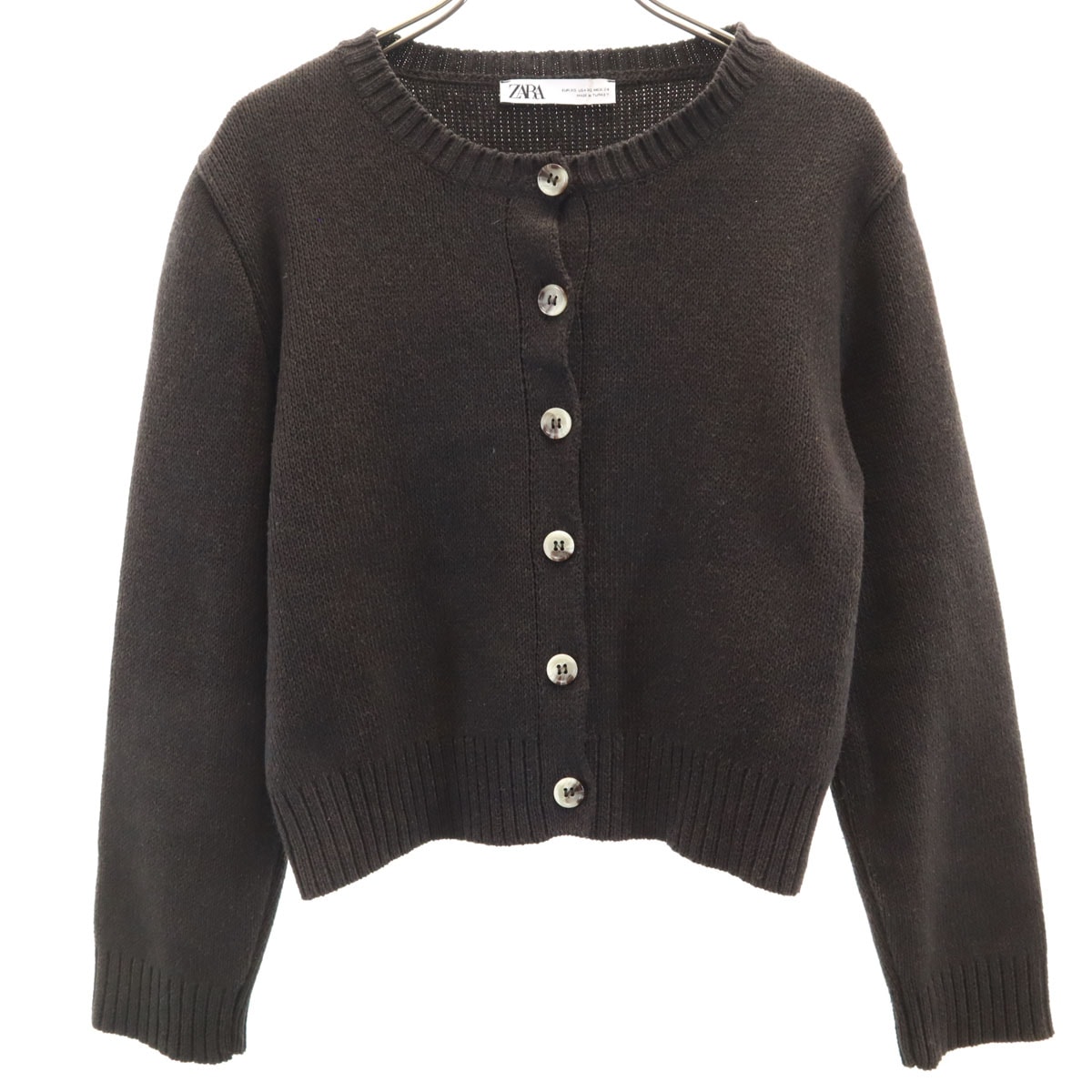 ZARA ザラ 長袖 ニットカーディガン XS ブラウン系