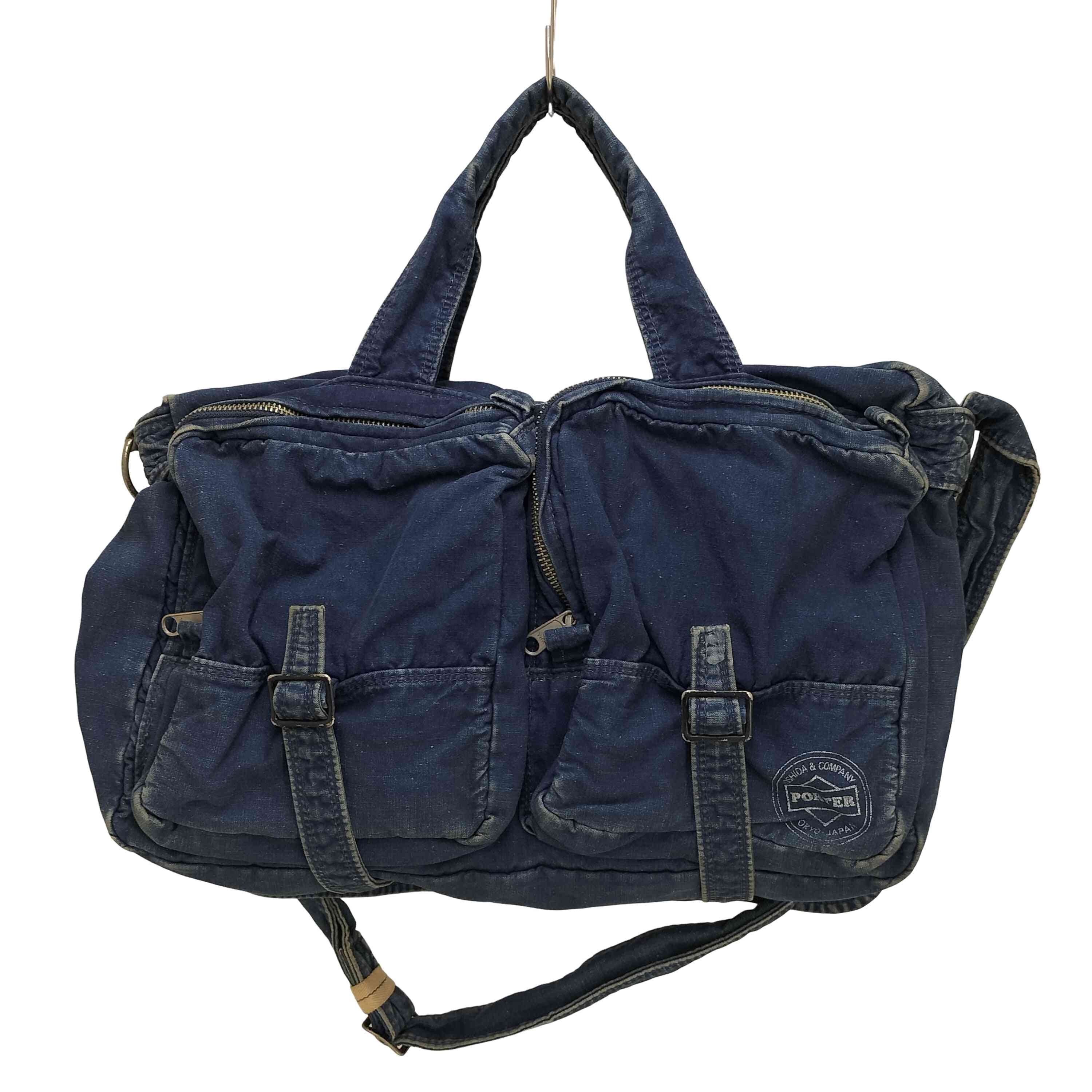 80S スピナー デニム マルチポケット ショルダーバッグ【1141649699114】