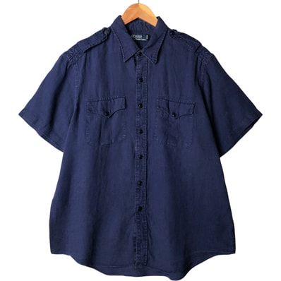 古着 ラルフローレン Ralph Lauren POLO by Ralph Lauren 半袖 サファリシャツ メンズXL相当/eaa576973