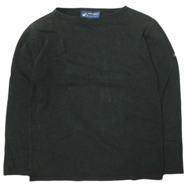 SAINT JAMES セントジェームス フランス製 OUESSANT L/S SOLID ウエッソン ロングスリーブ ソリッド 3612-343-1478 1 BLACK 長袖 無地 ボートネック カットソー バスクシャツ トップス g21527
