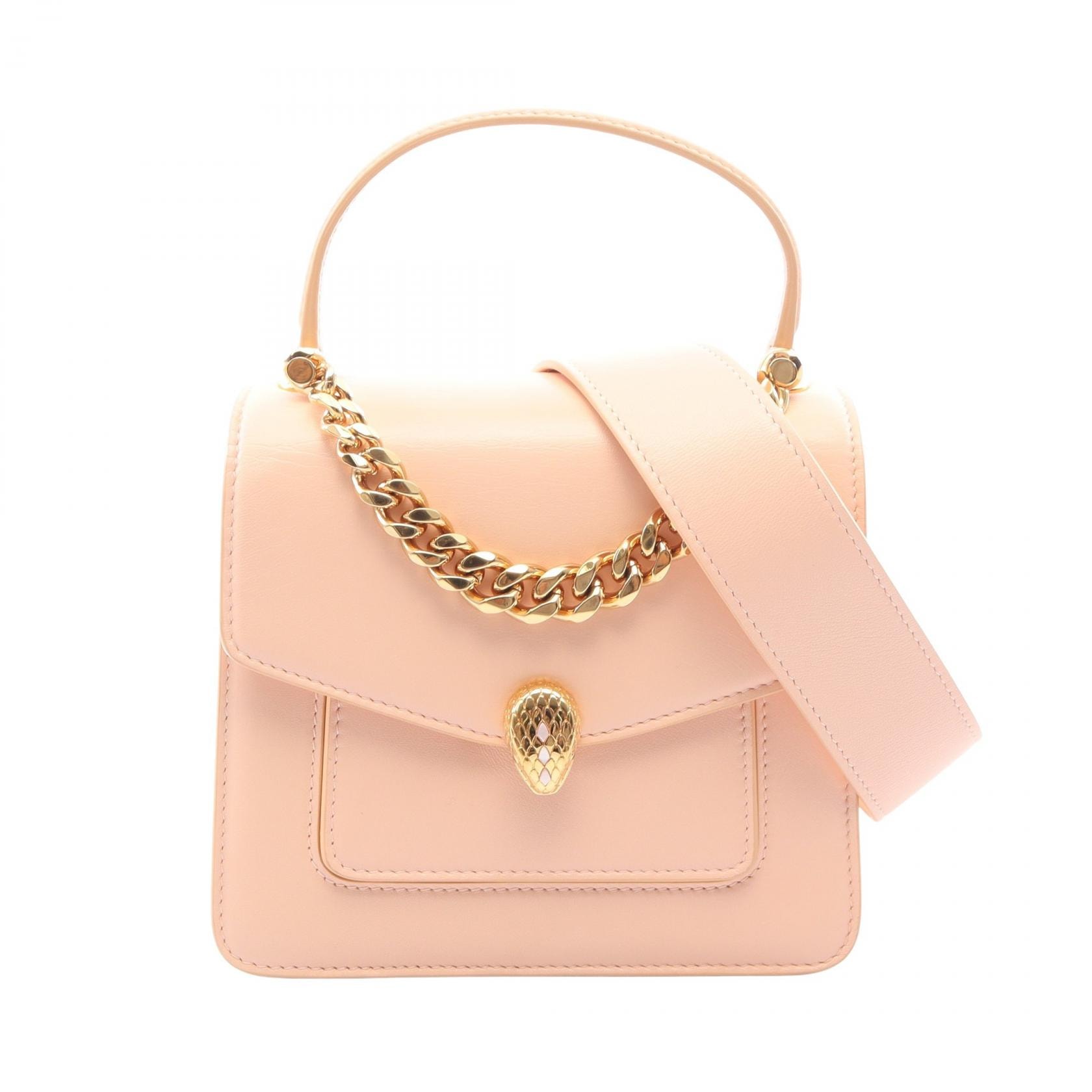 ブルガリ BVLGARI セルペンティ フォーエバー トップハンドル 2WAY ハンドバッグ バッグ レザー レディース ピンク系 【中古】
