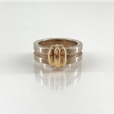 TIFFANY&Co.(ティファニー) グルーブドウィズ Ag925/750 #14号 リング・指輪 9.62g シルバー