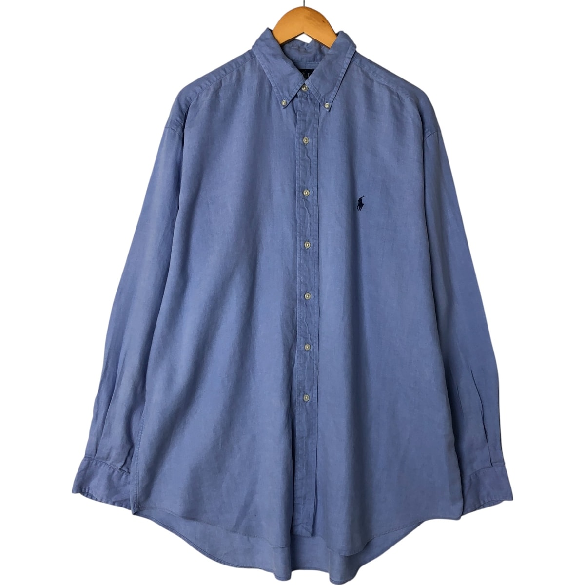 古着 ラルフローレン Ralph Lauren BLAKE 長袖 リネン ボタンダウンシャツ メンズL相当/eaa565852