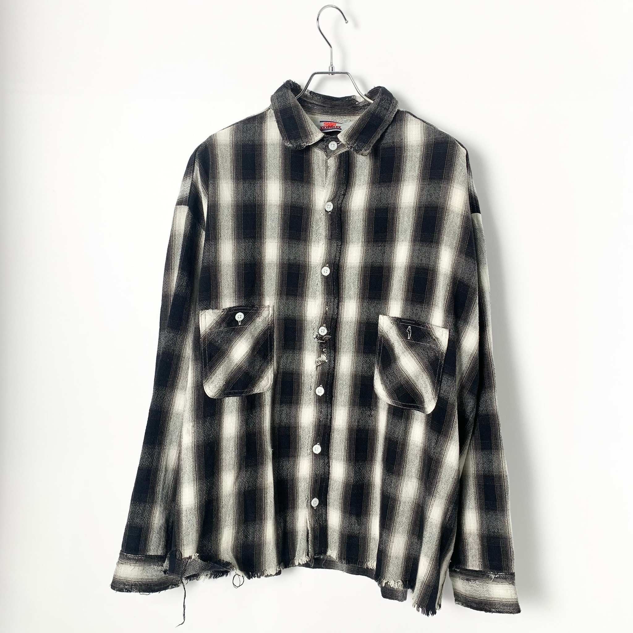 Saint Mxxxxxx Flannel Shirt Check "Black/White"