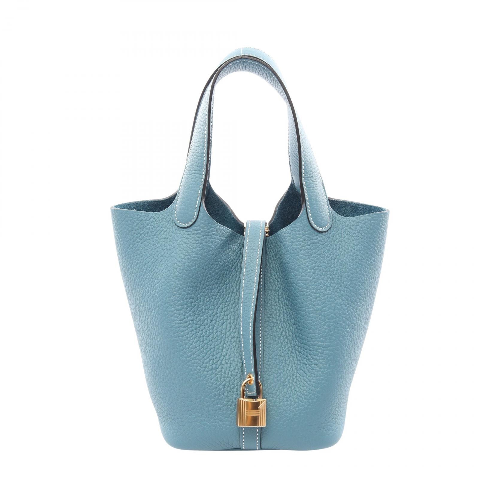 エルメス HERMES ピコタンロックPM ニューブルージーン ハンドバッグ バッグ レザー トリヨンクレマンス ニューブルージーン K刻印(2025年製造) レディース ブルー系 【中古】
