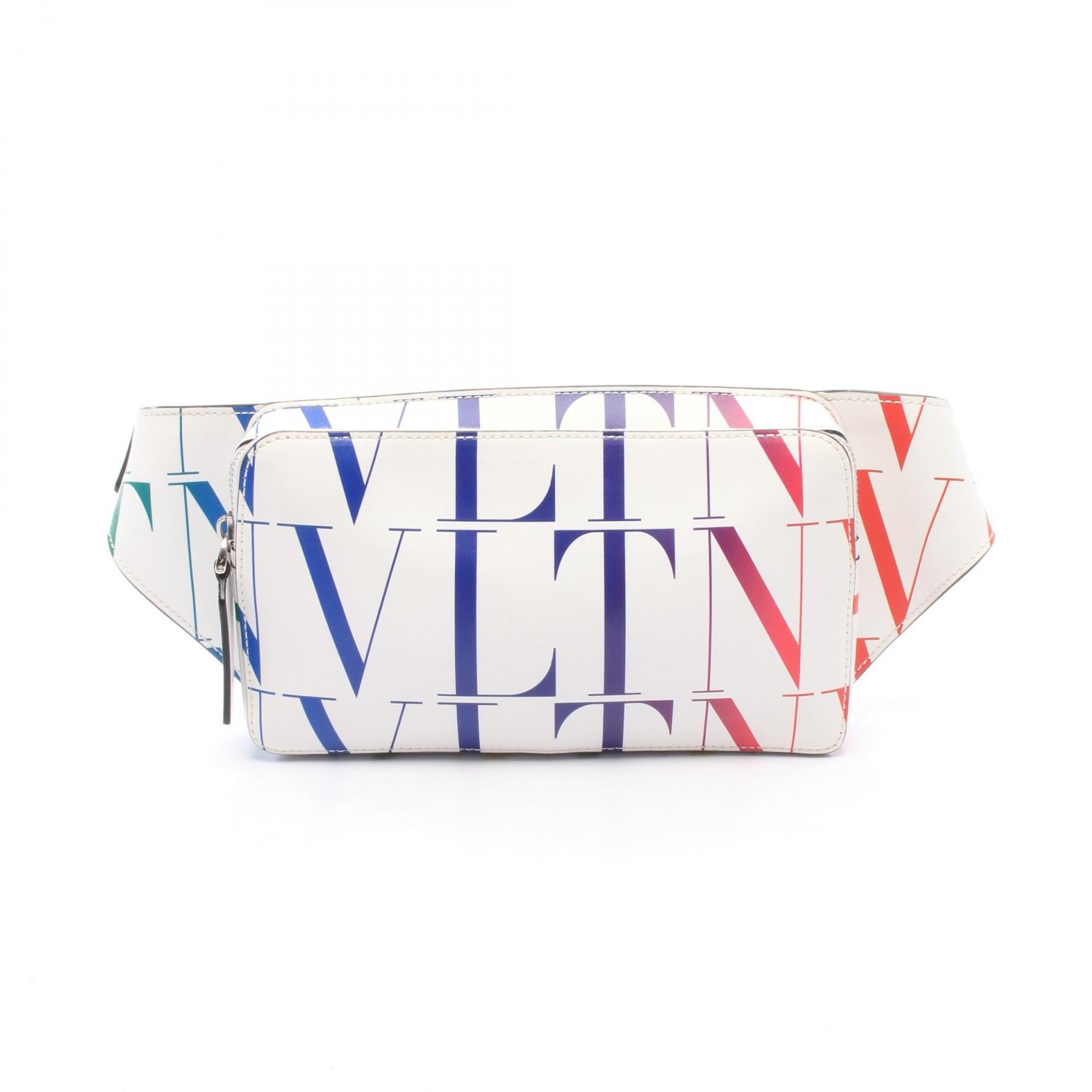 ヴァレンティノ・ガラヴァーニ Valentino Garavani VLTNロゴ ベルトバッグ ウエストバッグ バッグ レザー メンズ ホワイト系 / マルチカラー 【中古】
