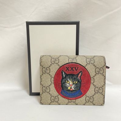 GUCCI Mystic Cat GG Supreme Card Case