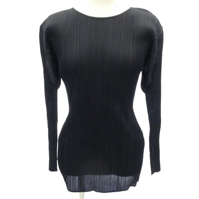 PLEATS PLEASE プリーツプリーズ イッセイミヤケ PP04-JK602 プリーツ加工 長袖 カットソー ダークネイビー系 3【中古】