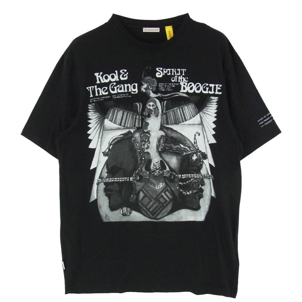 MONCLER モンクレール F209U8C70510 8392B × FRAGMENT フラグメント モンクレールジャパンタグ ジーニアス MAGLIA Kool & the Gang プリント Tシャツ 半袖 カットソー ブラック系 S【中古】