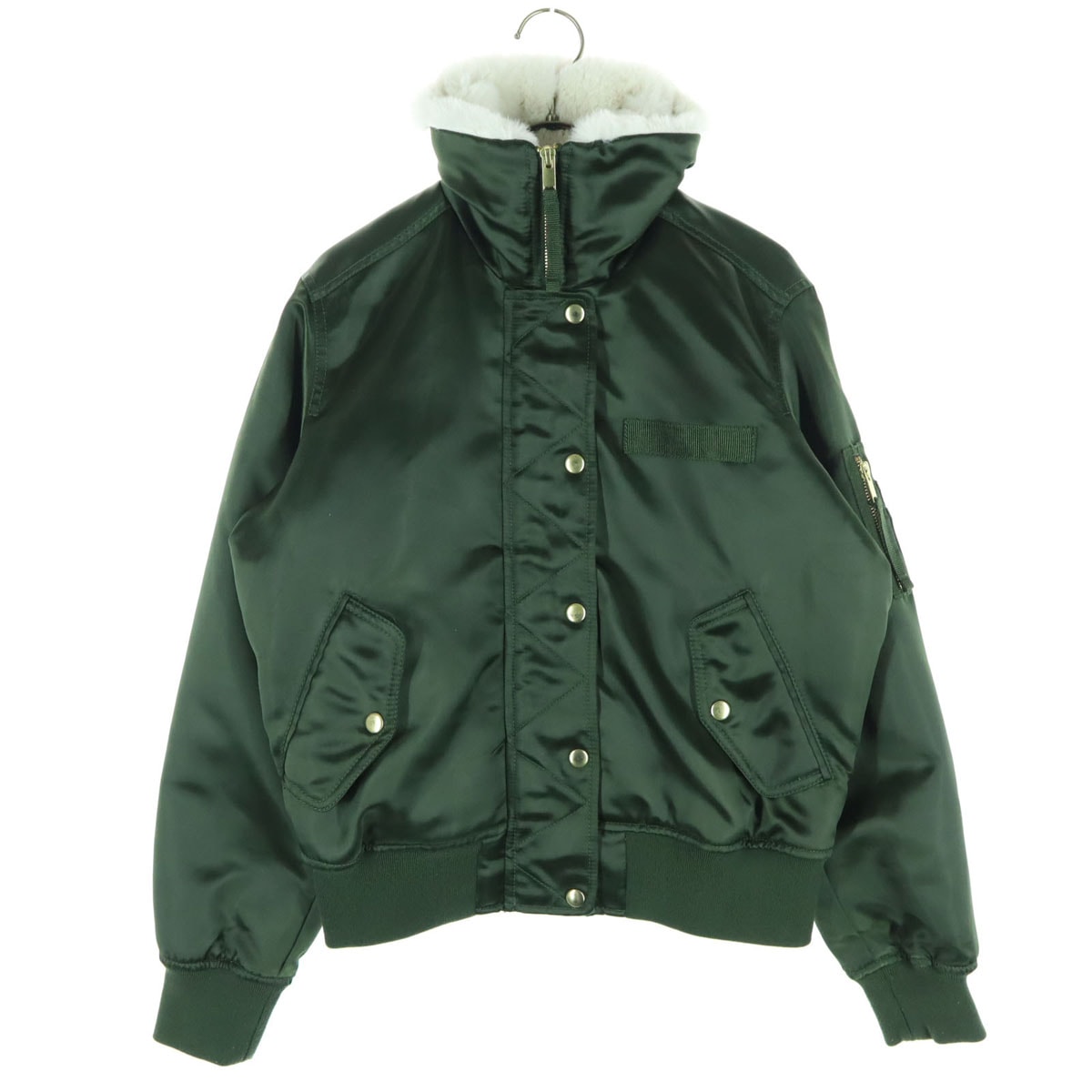 GAP ギャップ 長袖 襟ボア 中綿ジャケット XS グリーン ミリタリー風