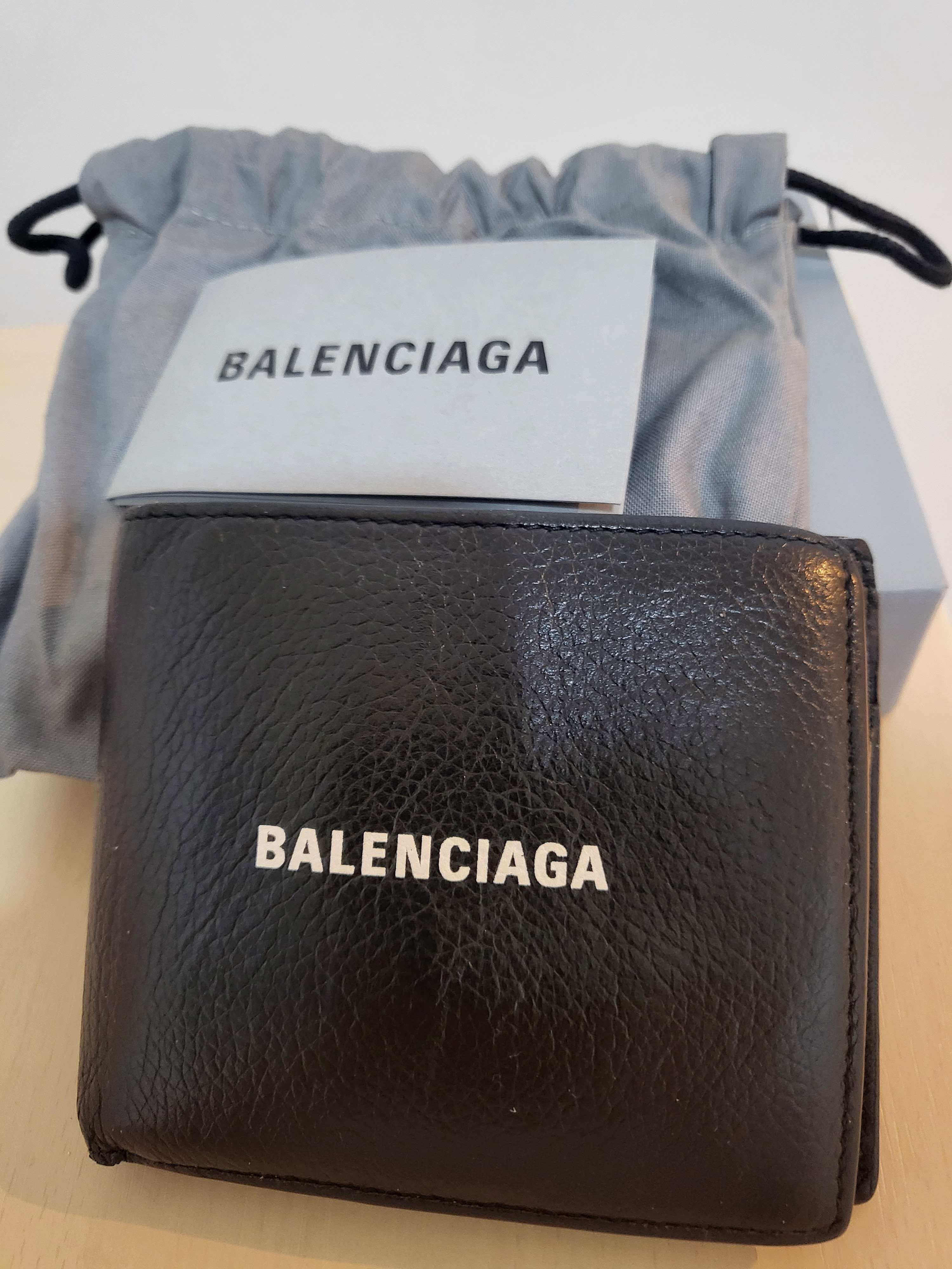 BALENCIAGA Cash Square Folded Coin Wallet "Black"