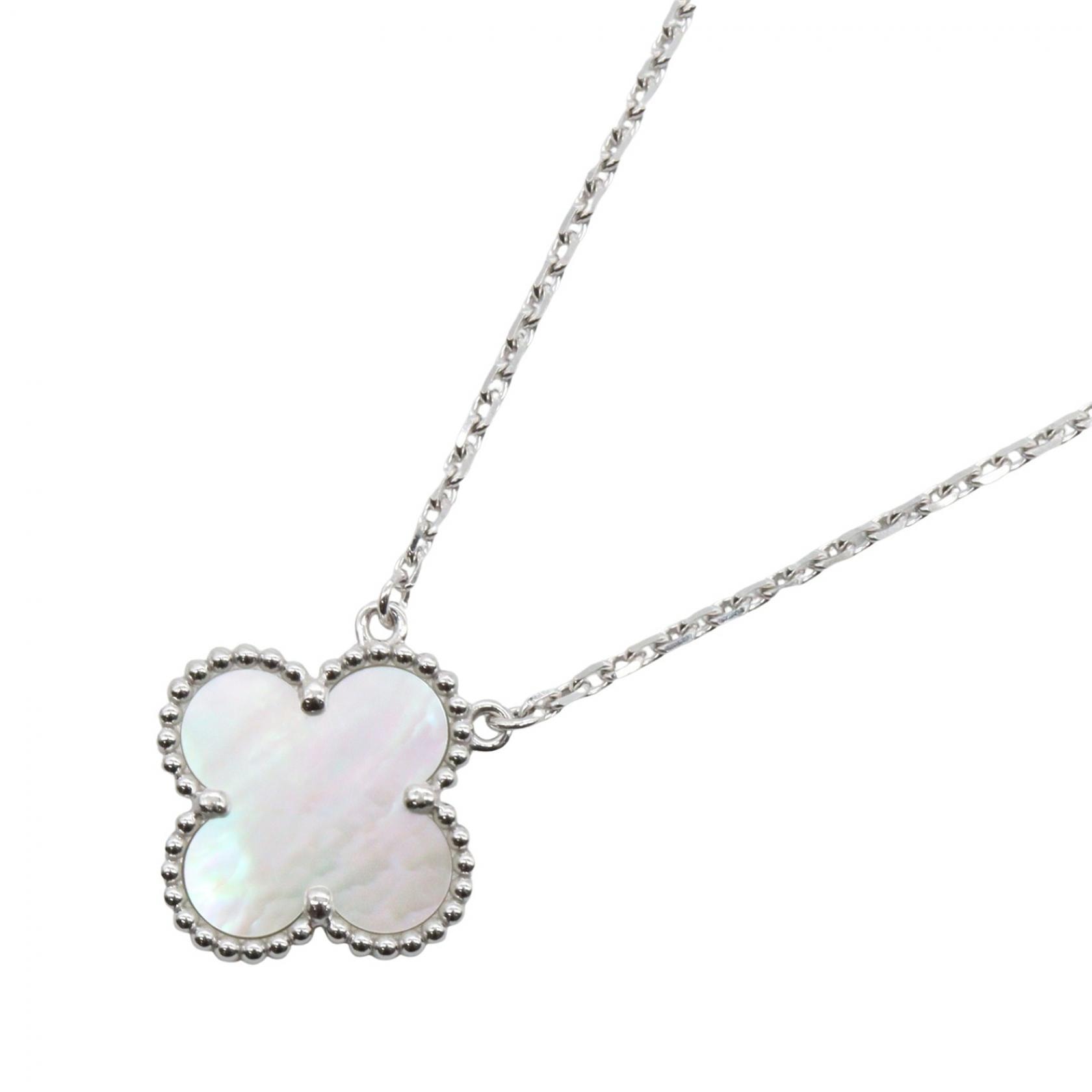 ヴァンクリーフ&アーペル Van Cleef & Arpels ヴィンテージアルハンブラ マザーオブパール ネックレス ネックレス ジュエリー K18WG(ホワイトゴールド) マザーオブパール レディース シルバー系 / ホワイト系
