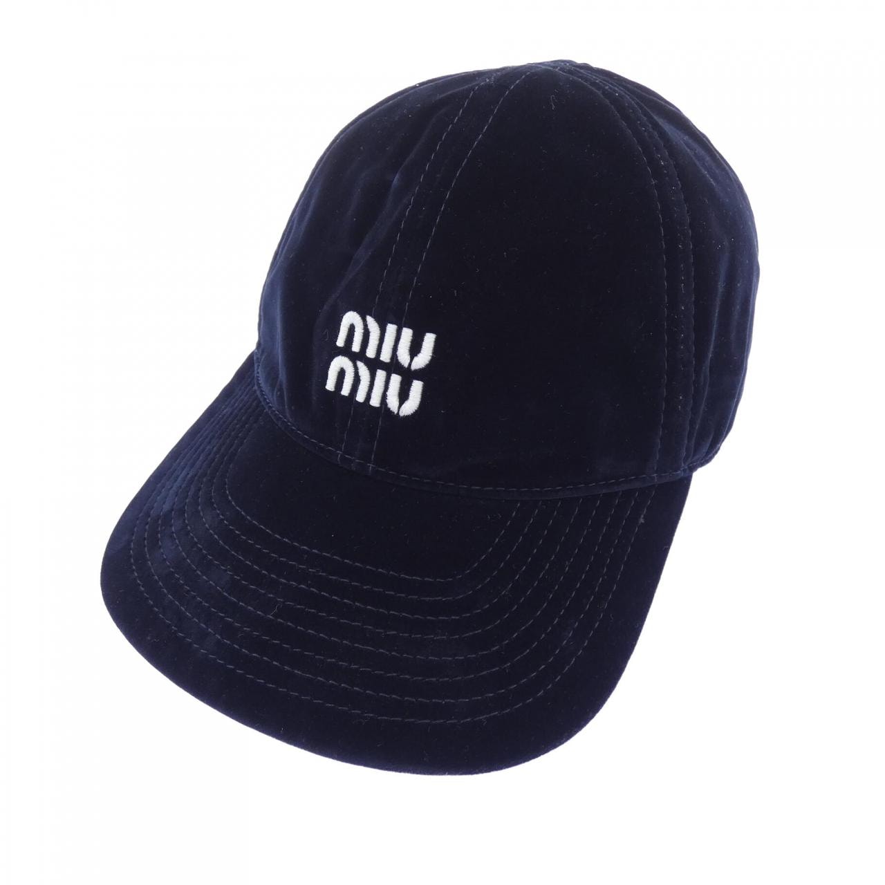 ミュウミュウ MIU MIU ベルベット ベースボール 5HC369 2CUA キャップ