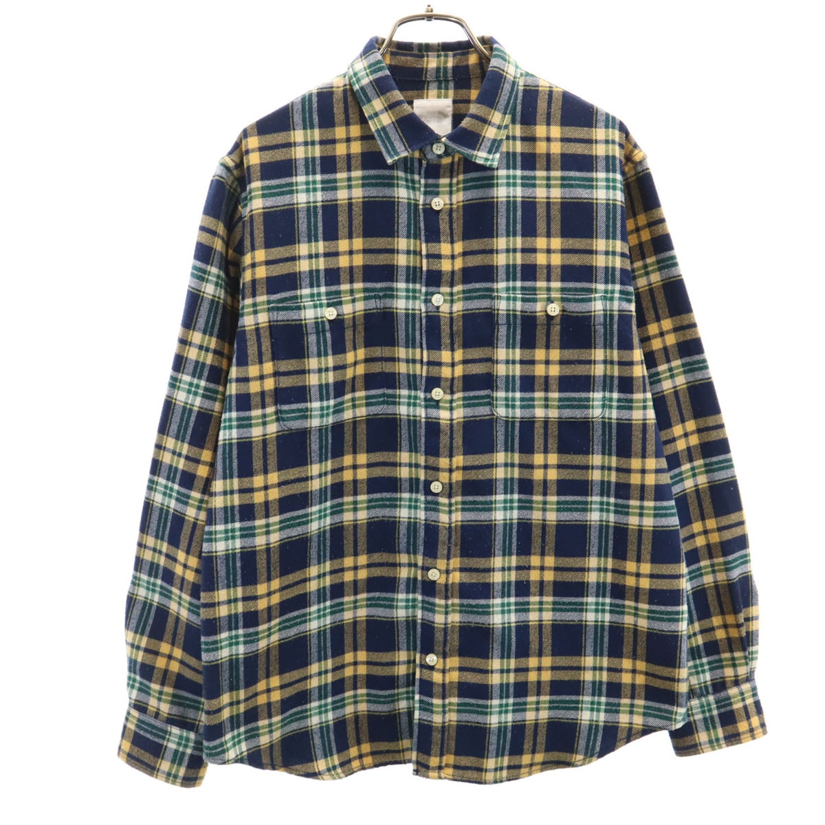 THE NORTH FACE ノースフェイス チェック柄 長袖 ネルシャツ M ネイビー NR61508 アウトドア