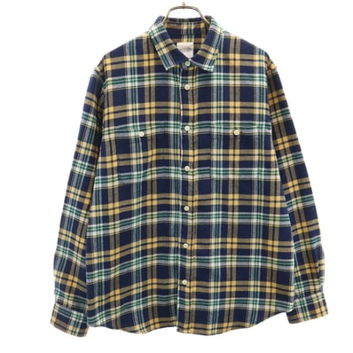 THE NORTH FACE ノースフェイス チェック柄 長袖 ネルシャツ M ネイビー NR61508 アウトドア