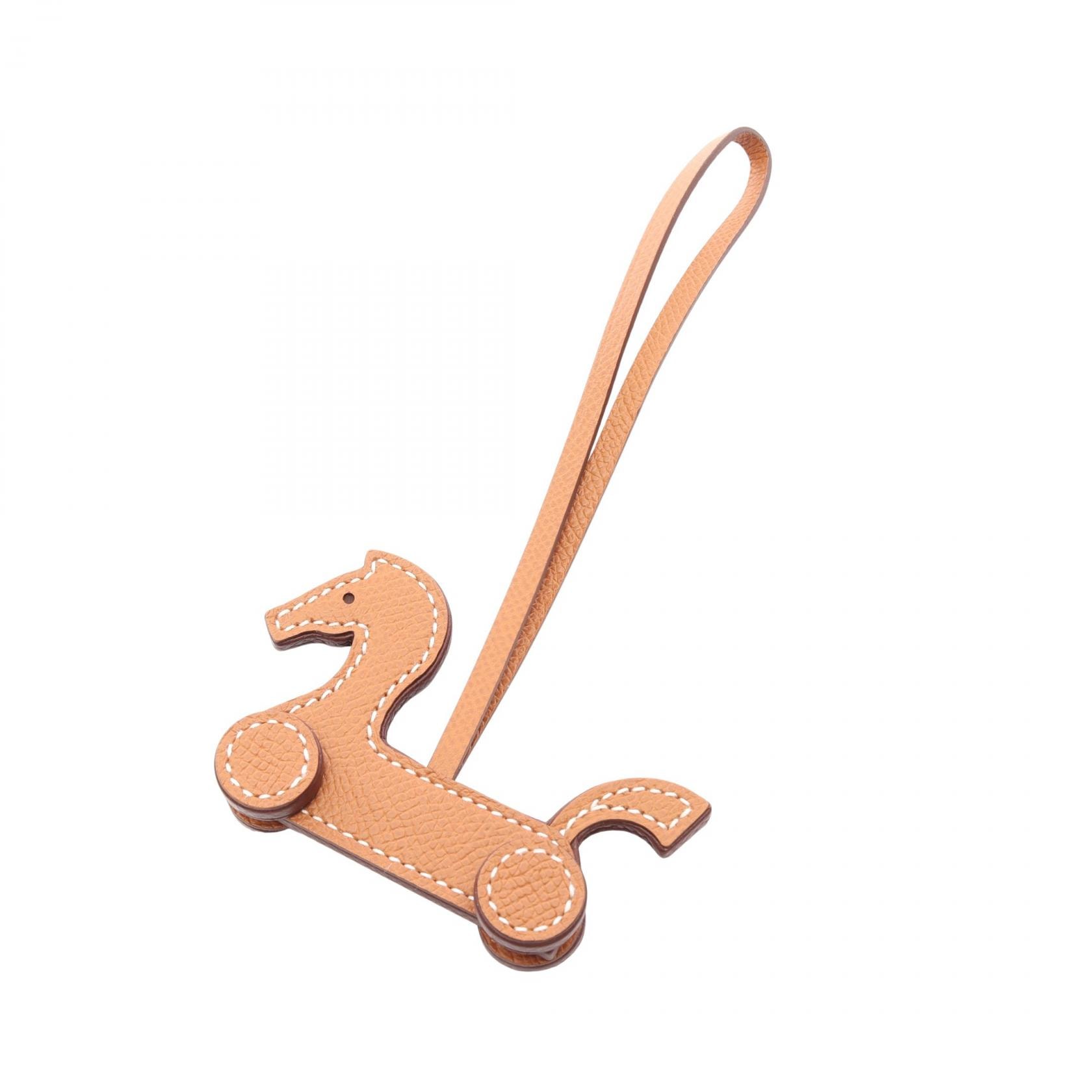 エルメス HERMES シュヴァル ア ルーレット チャーム ゴールド チャーム アクセサリー ヴォーエプソン ヴォーエプソン レディース ブラウン系 【中古】