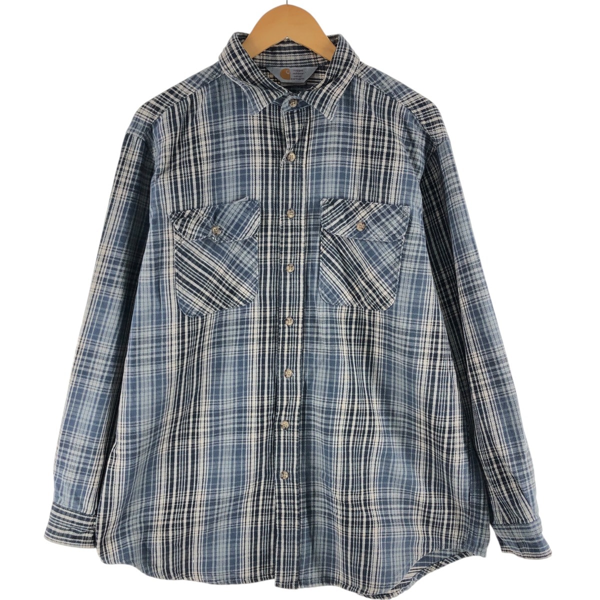 古着 00年代 カーハート Carhartt 長袖 ヘビーネルチェックシャツ USA製 メンズXL相当/eaa522522