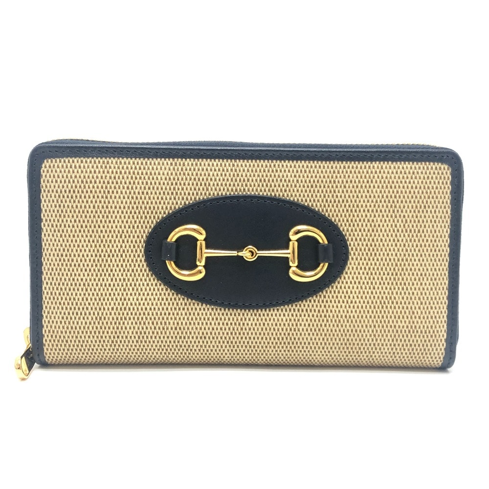 グッチ GUCCI ホースビット 621889 ラウンドファスナー ロングウォレット 長財布 キャンバス/レザー BROWN ブラウン 未使用