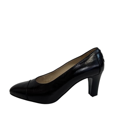 シャネル CHANEL パンプス ヒール チャンキー フォーマル ココマーク ブラック