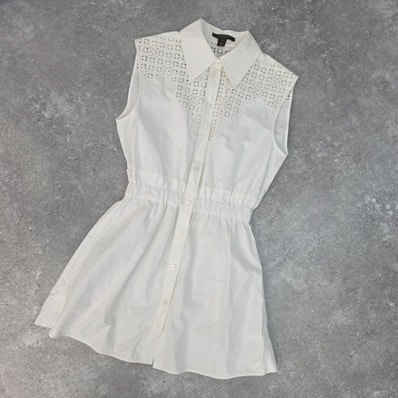 【値下げ】LOUIS VUITTON ルイヴィトン モノグラムレース ノースリーブ コットン ワンピース コットン レディース 34【中古】